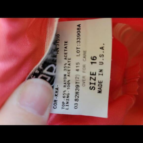 Vintage AGB Dress by Byer size 16 pink tan & white shell sleeveless top - Picture 4 of 5